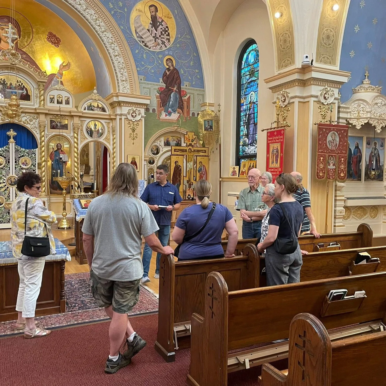 A guided tour inside the cathedral among gold icons and frescoes
